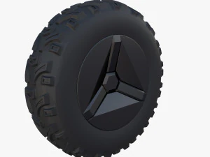 tesla cyberquad atv wheel 1 3D Model