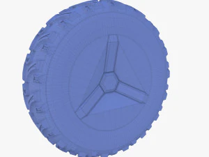 tesla cyberquad atv wheel 1 3D Model