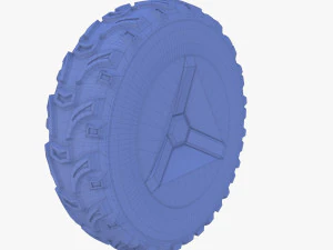 tesla cyberquad atv wheel 1 3D Model