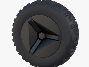 tesla cyberquad atv wheel 2 3D Model