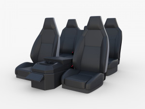 tesla cybertruck seats dark 3D Model