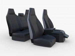 Sedili tesla cybertruck scuri Modello 3D