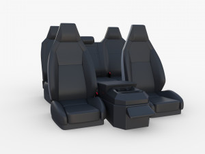 tesla cybertruck seats dark Modelo 3D