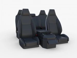 Sedili tesla cybertruck scuri Modello 3D