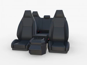 Sedili tesla cybertruck scuri Modello 3D