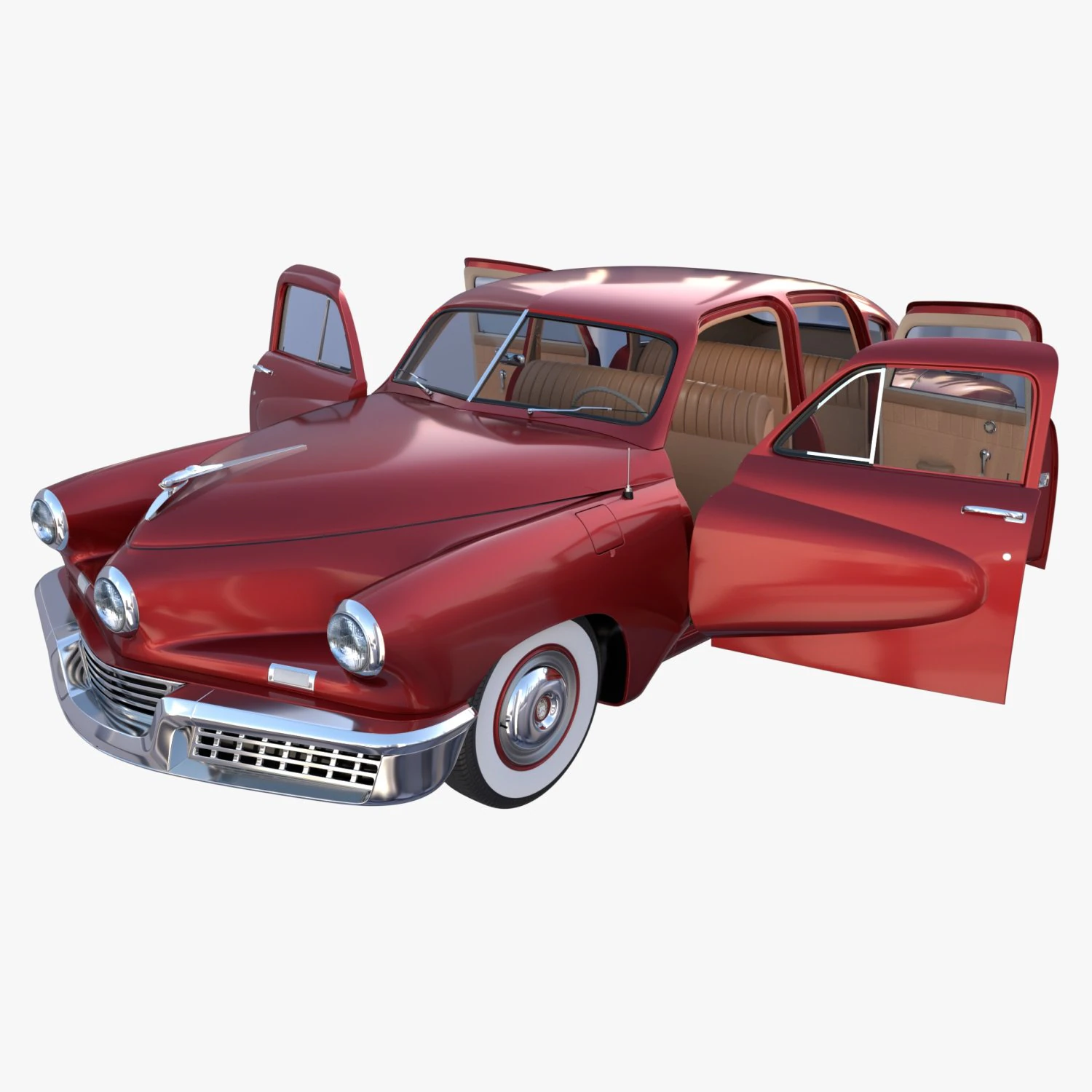 tucker 48 rosso con interni Modello 3D .c4d .max .obj .3ds .fbx .stl .blend 