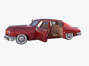 tucker 48 rosso con interni Modello 3D