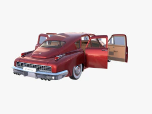 tucker 48 rosso con interni Modello 3D