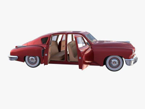 tucker 48 rosso con interni Modello 3D