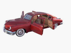 tucker 48 rosso con interni Modello 3D