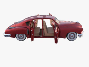 tucker 48 rosso con interni Modello 3D