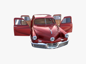 tucker 48 red with interior Modèle 3D
