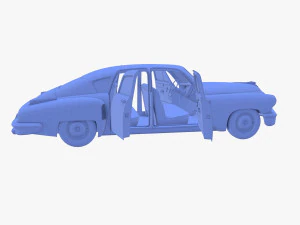 tucker 48 rosso con interni Modello 3D