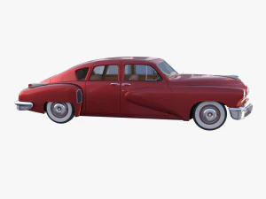 tucker 48 rosso con interni Modello 3D
