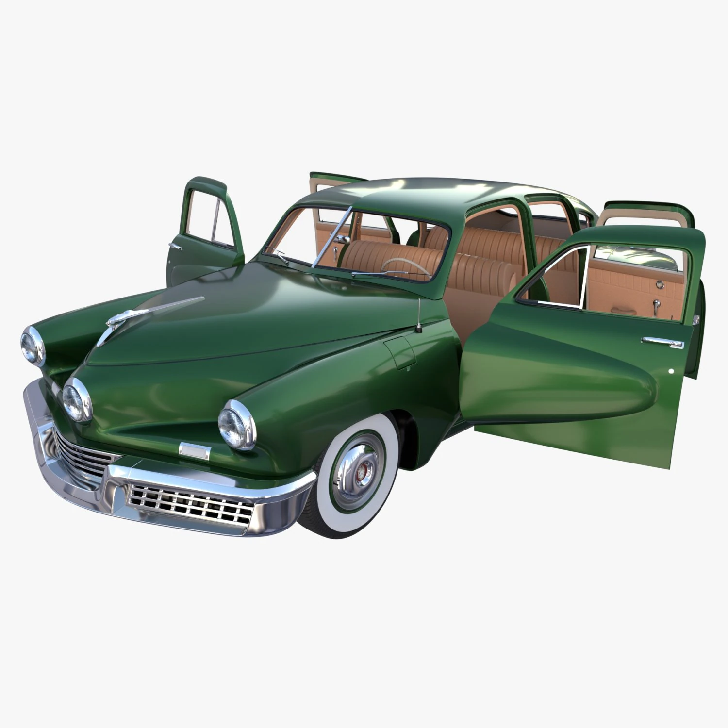 tucker 48 green with interior 3D Model .c4d .max .obj .3ds .fbx .stl .blend 