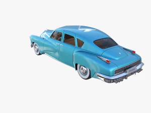 tucker 48 azul con interior Modelo 3D