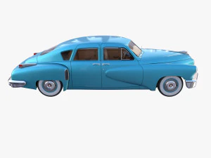 tucker 48 azul con interior Modelo 3D