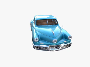 tucker 48 azul con interior Modelo 3D