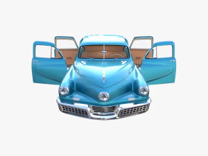 tucker 48 azul con interior Modelo 3D