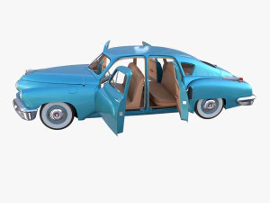 tucker 48 azul con interior Modelo 3D