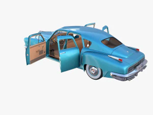 tucker 48 azul con interior Modelo 3D