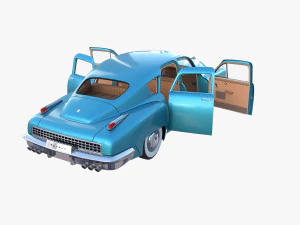 tucker 48 azul con interior Modelo 3D