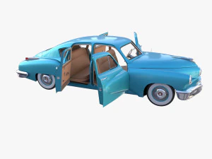 tucker 48 azul con interior Modelo 3D