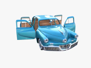 tucker 48 azul con interior Modelo 3D