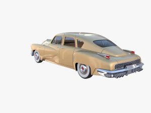 Sed&aacute;n gen&eacute;rico de los a&ntilde;os 40 con interior. Modelo 3D