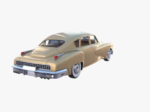 Sed&aacute;n gen&eacute;rico de los a&ntilde;os 40 con interior. Modelo 3D