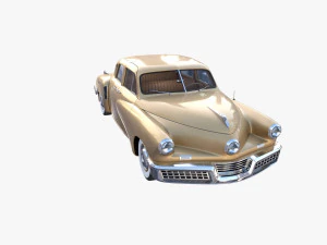 Sed&aacute;n gen&eacute;rico de los a&ntilde;os 40 con interior. Modelo 3D