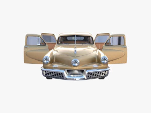 Sed&aacute;n gen&eacute;rico de los a&ntilde;os 40 con interior. Modelo 3D