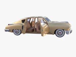 Sed&aacute;n gen&eacute;rico de los a&ntilde;os 40 con interior. Modelo 3D