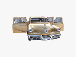 Sed&aacute;n gen&eacute;rico de los a&ntilde;os 40 con interior. Modelo 3D