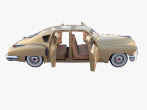 Sed&aacute;n gen&eacute;rico de los a&ntilde;os 40 con interior. Modelo 3D