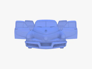 Sed&aacute;n gen&eacute;rico de los a&ntilde;os 40 con interior. Modelo 3D