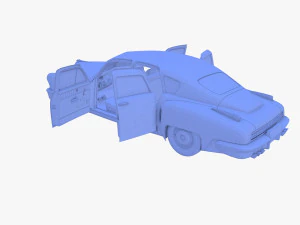 Sed&aacute;n gen&eacute;rico de los a&ntilde;os 40 con interior. Modelo 3D