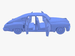 Sed&aacute;n gen&eacute;rico de los a&ntilde;os 40 con interior. Modelo 3D