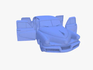 Sed&aacute;n gen&eacute;rico de los a&ntilde;os 40 con interior. Modelo 3D