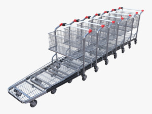 shopping cart stack v1 3D Model