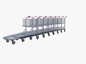 shopping cart stack v1 Model 3D