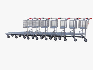 shopping cart stack v1 Model 3D