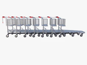shopping cart stack v1 3D Model
