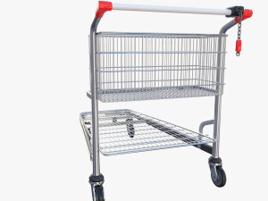 shopping cart stack v1 Model 3D