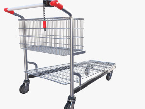 shopping cart stack v1 Model 3D