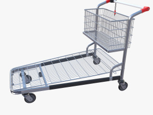 shopping cart stack v1 Model 3D