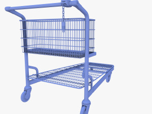 shopping cart stack v1 Model 3D