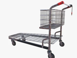 shopping cart weathered v1 3D Model