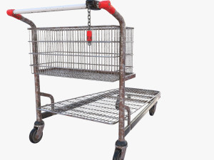 shopping cart weathered v1 3D Модель