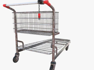 shopping cart weathered v1 3D Model
